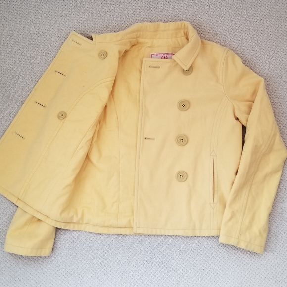 Abercrombie & Fitch yellow, wool pea coat - Picture 5 of 11